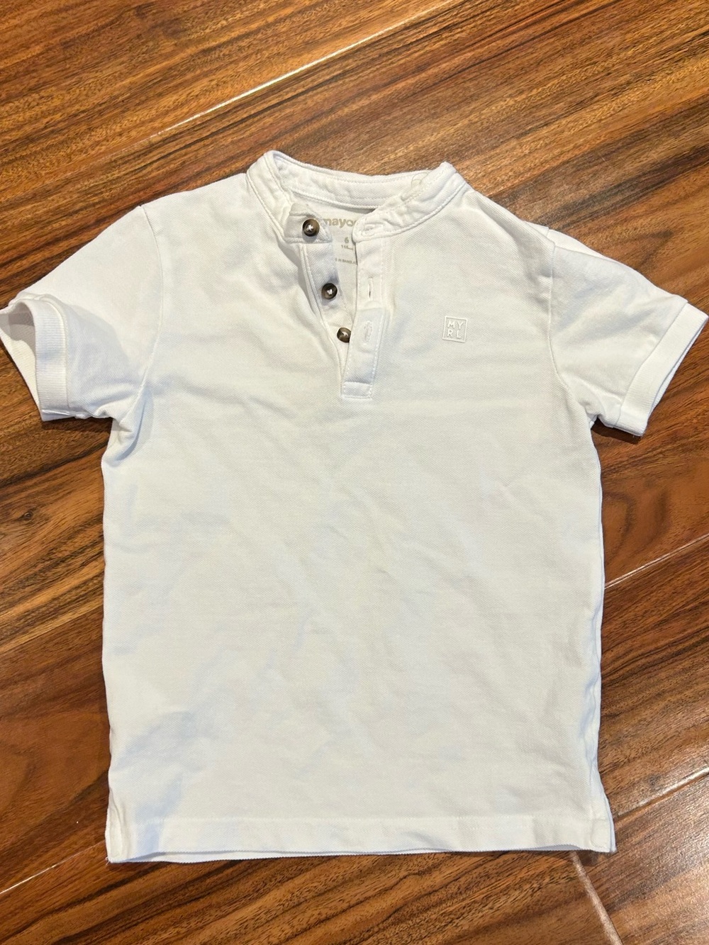 Mayoral thick white cotton kids shirt buttons size 6
